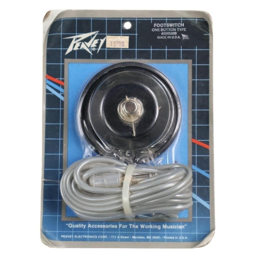 Vintage‎ Peavey Footswitch One Button Type 0005100 Black Made In USA Carded